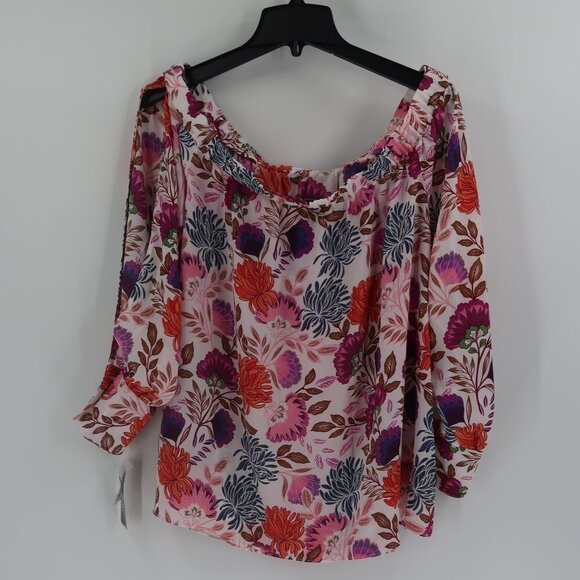 INC International Concepts Floral Blouse Lovely Lobelia in Bloom Size 1X NWT - Picture 8 of 9